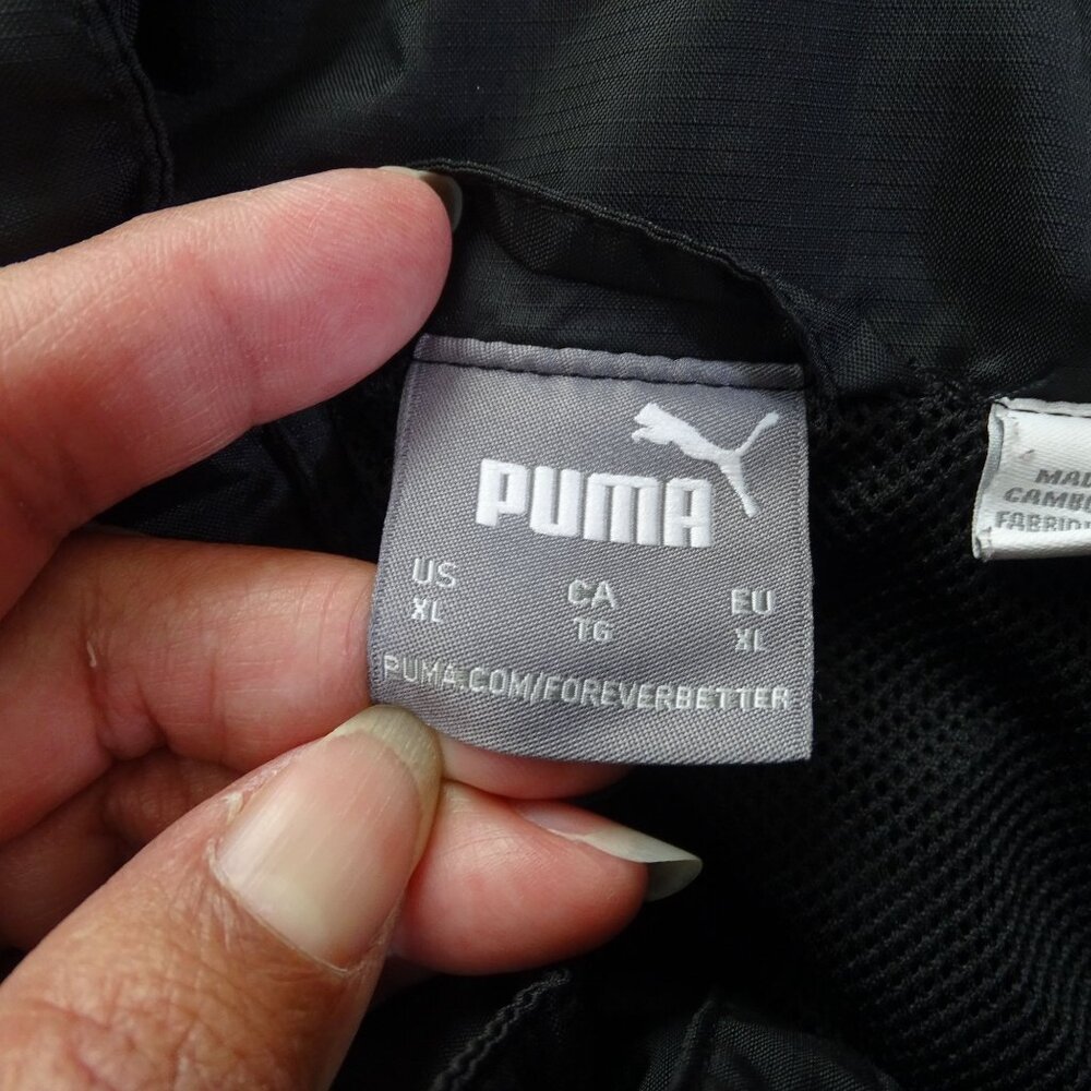 Puma Mens Black Full Zip Windbreaker Jacket Size XL Nylon Classic Casual - Picture 7 of 16